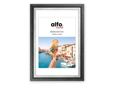 Neapel 30x40 cm schwarz-silber, Holzrahmen