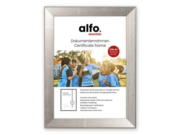 Alfo. Nina DIN A4 silber, Holzrahmen
