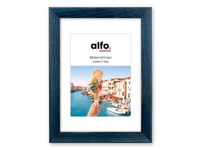 Nina 10x15 cm ozeanblau, Holzrahmen