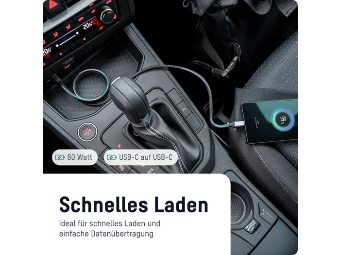 Ansmann USB-C auf USB-C 120cm magnetisches Kabel