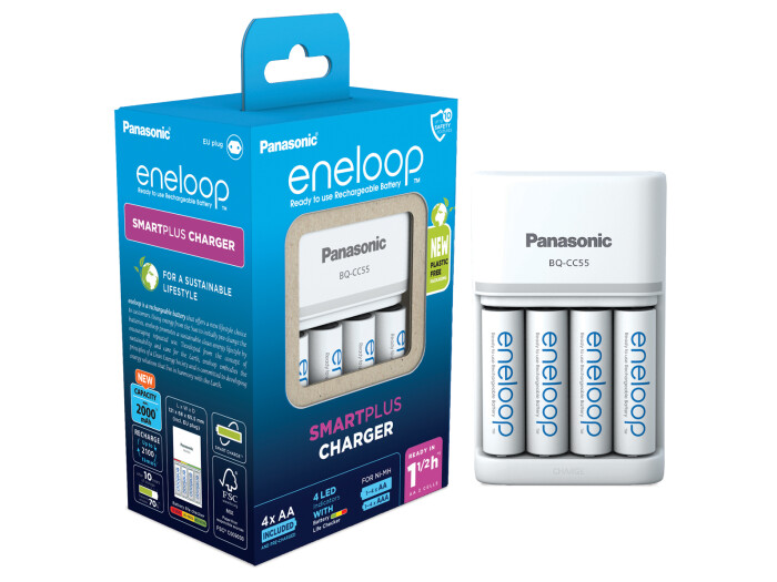 Panasonic eneloop BQCC55 inkl. 4xAA 2000 mAh, Smart & Quick
