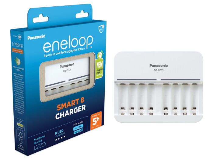 Panasonic eneloop BQCC63 unbestückt, 8-Zellen Charger