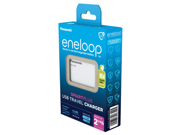 Panasonic eneloop BQCC87 unbestückt, USB in & out Charger