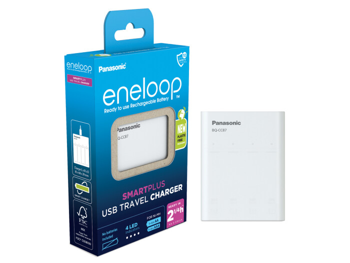 Panasonic eneloop BQCC87 unbestückt, USB in & out Charger
