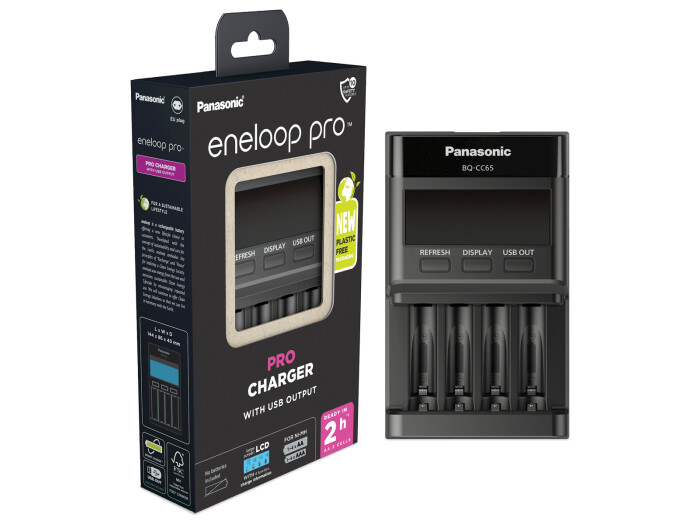 Panasonic eneloop BQCC65 unbestückt, LCD Charger