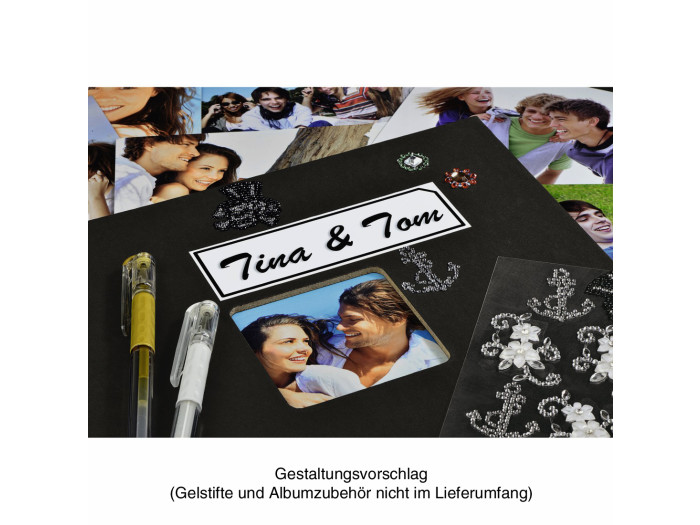 Hama Fine Art schwarz 36x32 cm, Spiralalbum mit 50