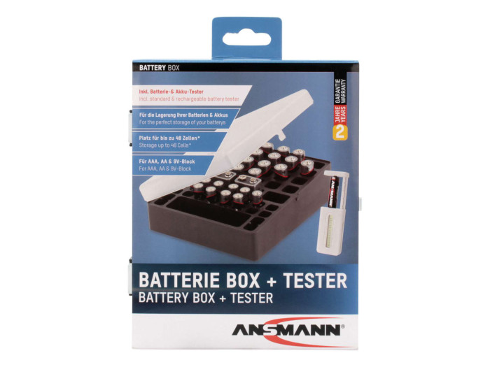 Ansmann Batteriebox 48 + Batterietester (ohne Batterien)