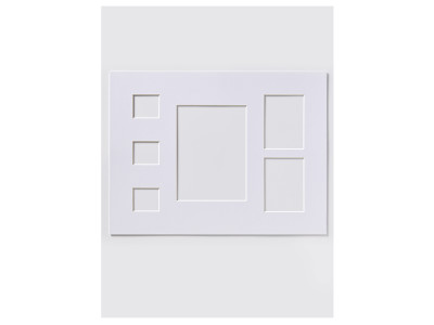 Passepartout 30x40 mit 6 Ausschnitten weiss