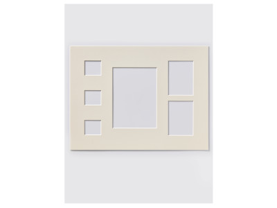 Passepartout 30x40 mit 6 Ausschnitten chamois