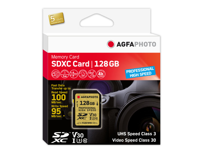 AGFA 128GB SDXC-Karte Prof. Highsp. UHS-I C10/U3/V30