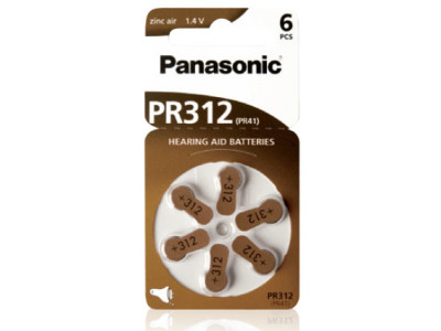 PR312 (PR41,ZL3) 6er Blister Hörgerätebatterie