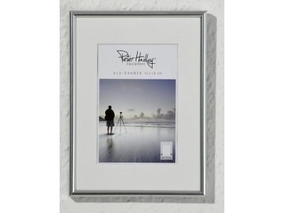 Tibet 20x30 cm silber-glanz Alurahmen mit weißem