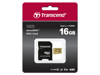 16GB microSDHC-Karte 500S UHS-I U3 V30 95/60MB/s